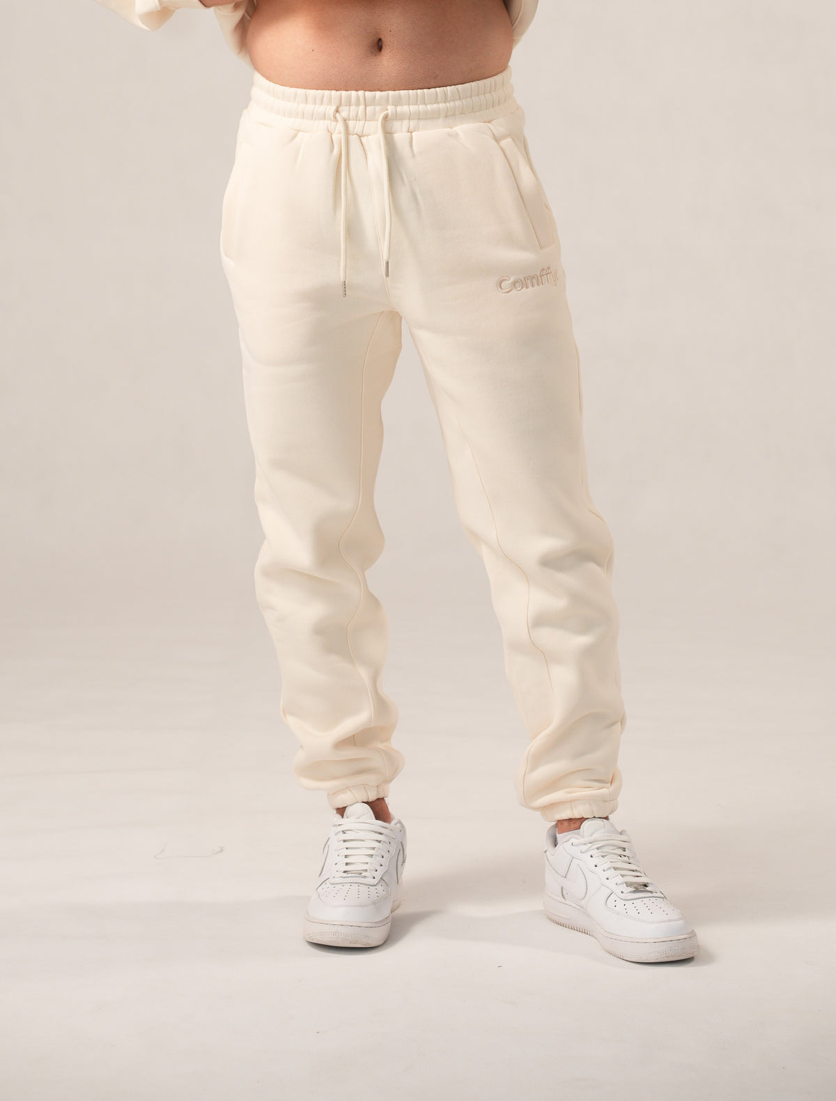 Teplákové soupravy se stahovacími šňůrkami - vanilkové