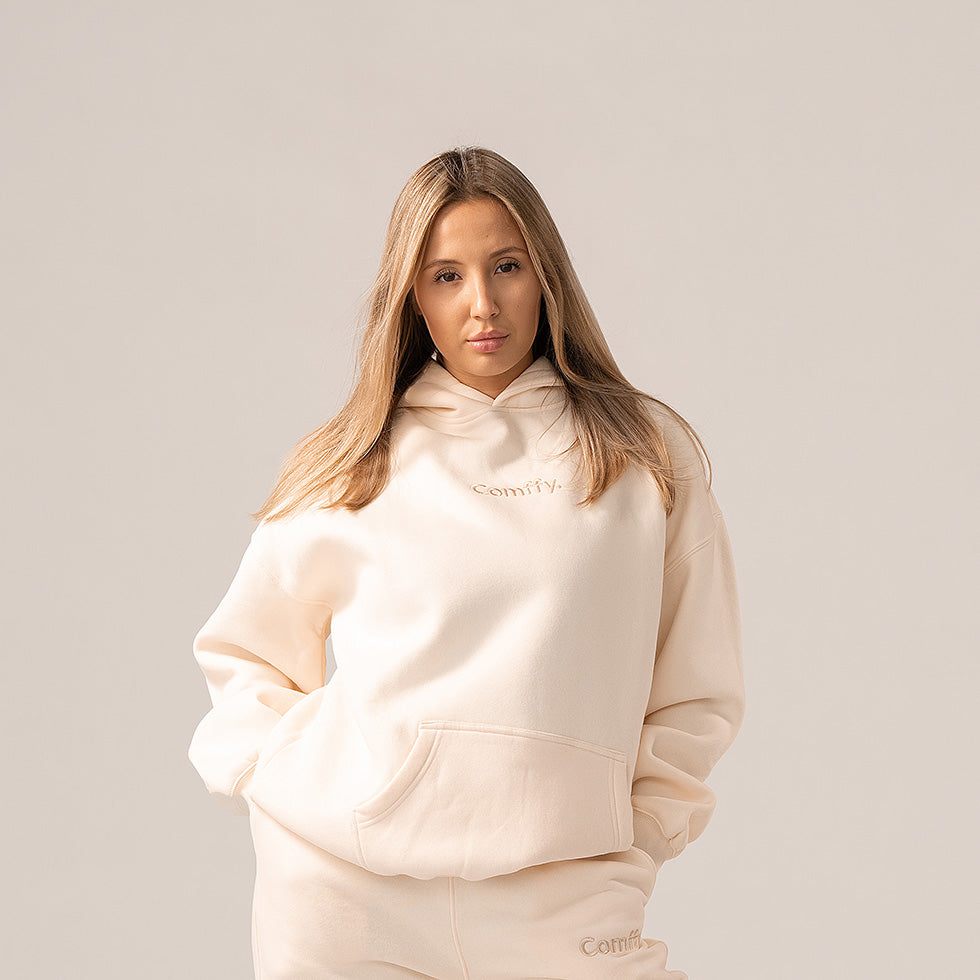 Mikina s kapucí - vanilková