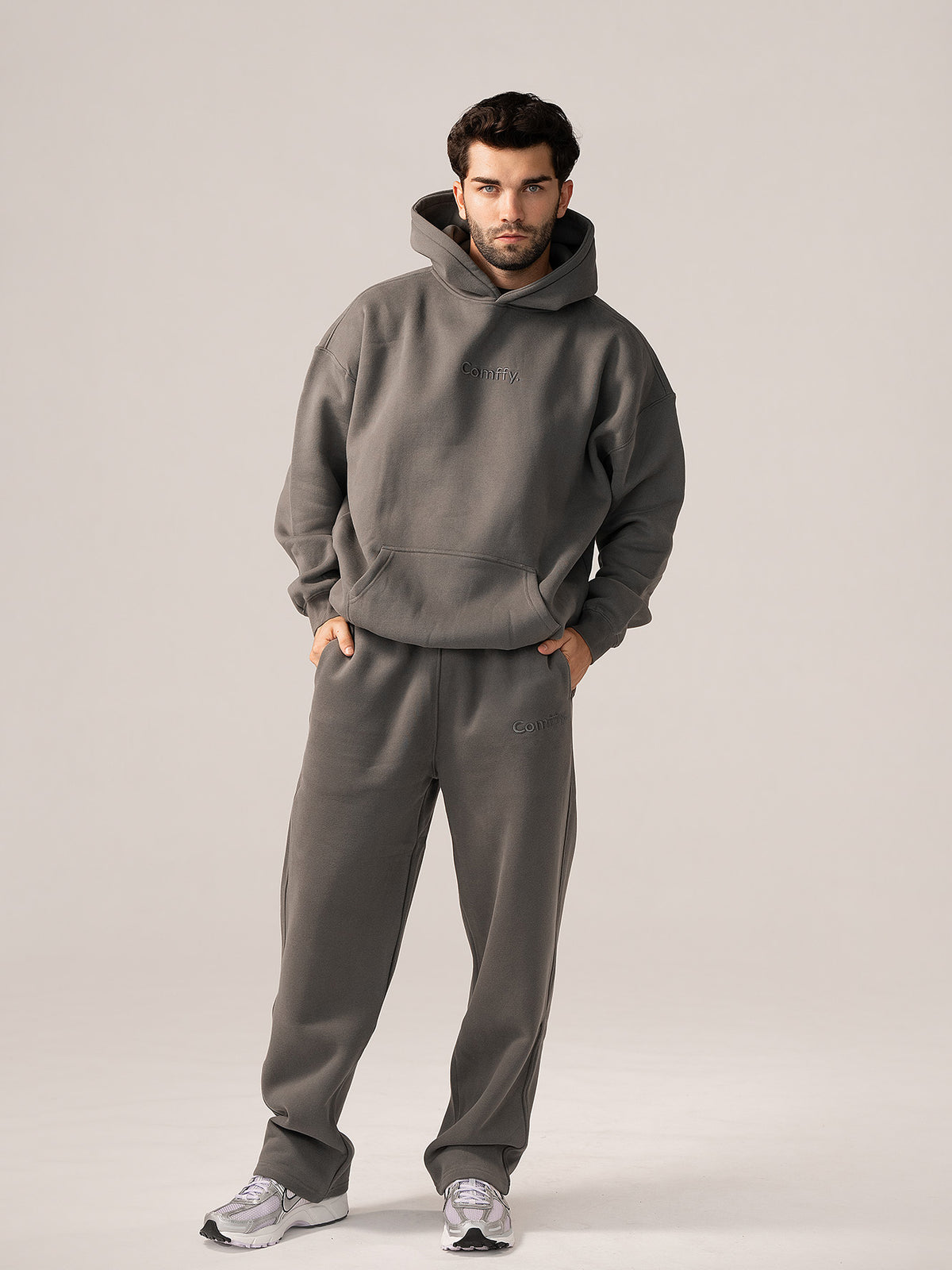 Mikina s kapucí - grafitová