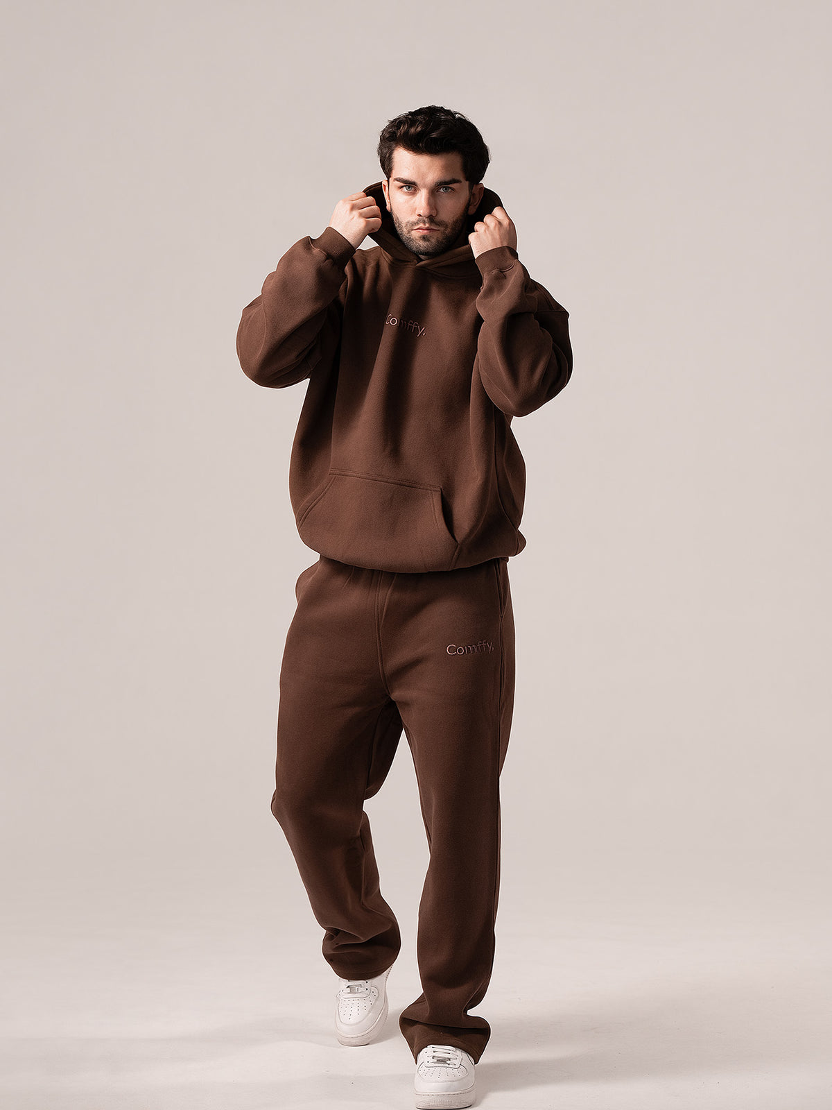 Mikina s kapucí - čokoládová