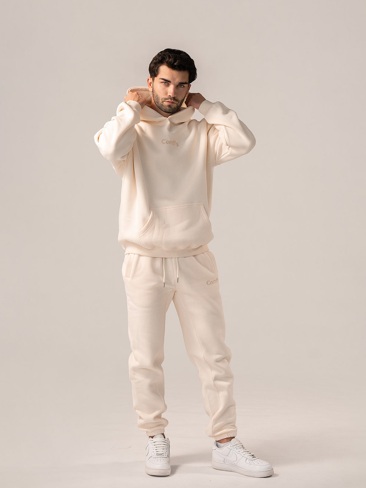 Mikina s kapucí - vanilková